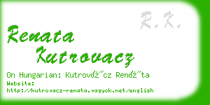 renata kutrovacz business card
